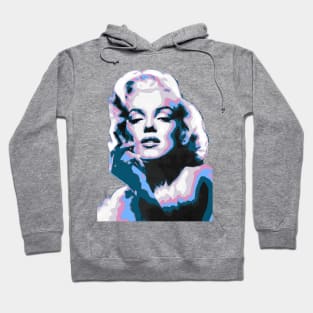 Marilyn in Blue Pop Art Portrait Hoodie